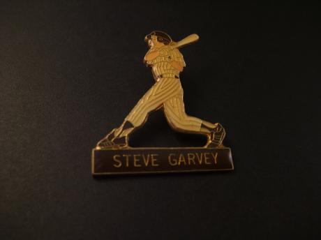 Steve Garvey voormalig professioneel baseball speler als eerste honkman ,  voor de Los Angeles Dodgers
